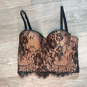 Elegant Black Lace Bustier